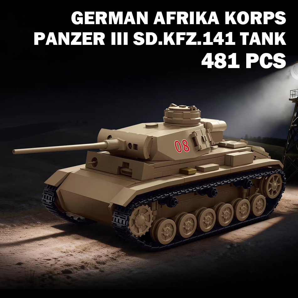 Lego Compatible Military Tank - Klocki konstrukcyjne czołgu Panzer III Sd.Kfz.141