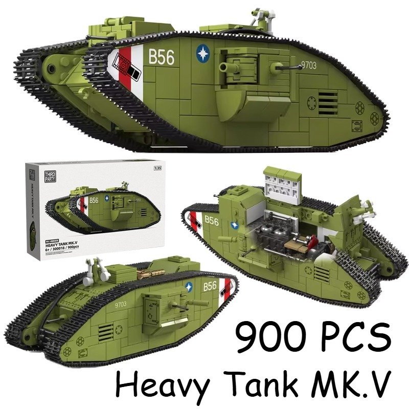 Lego Compatible Military Tank - 900 elementów Zestaw klocków konstrukcyjnych Ciężki
