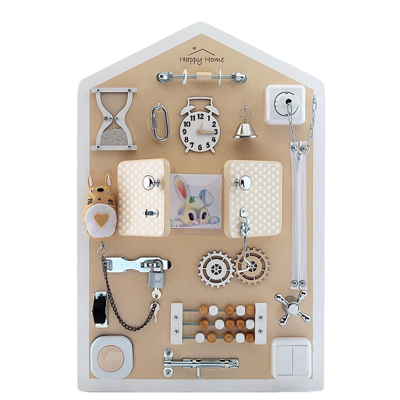 Drewniane zabawki Montessori A – Montessori Wooden Busy Board Toddler recenzja i cena